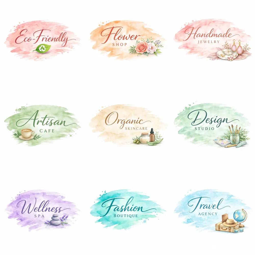 Watercolor Brush Logos